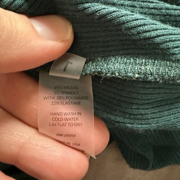 Alix Nyc Long Sleeve Bodysuit Asymmetrical Blake Jade Green Large - Picture 6 of 8